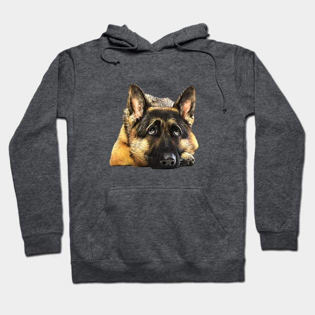 German Shepherd Looking Up Hoodie by ElegantCat